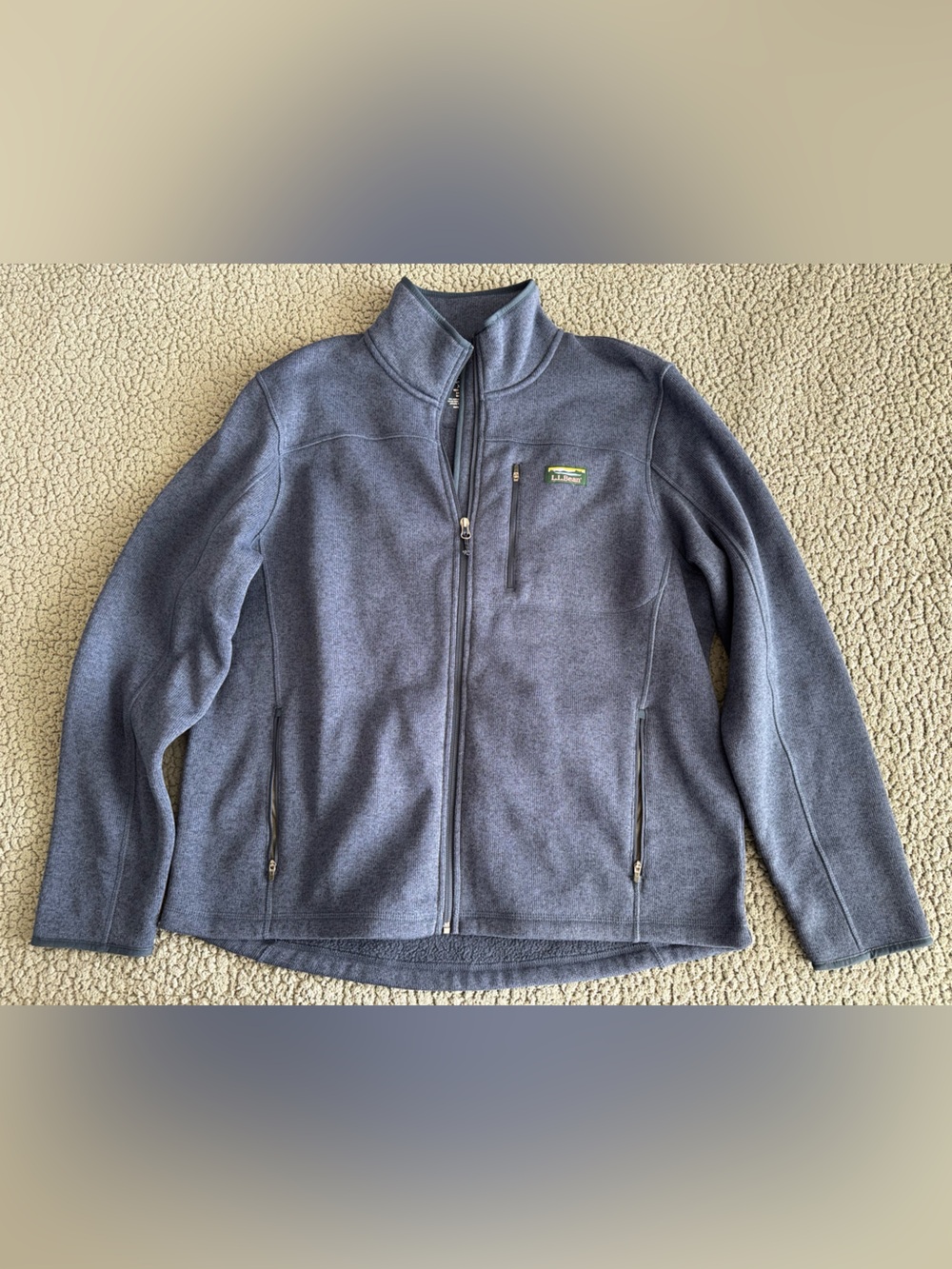 L.L. Bean Men’s Slate Blue Full-Zip Fleece Jacket